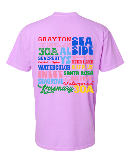 Places on 30A 26' Tee - Multi on Violet