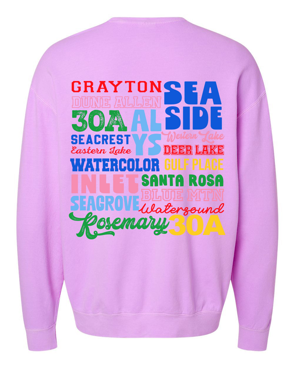 Places on 30A 26' Sweatshirt - Multi on Violet