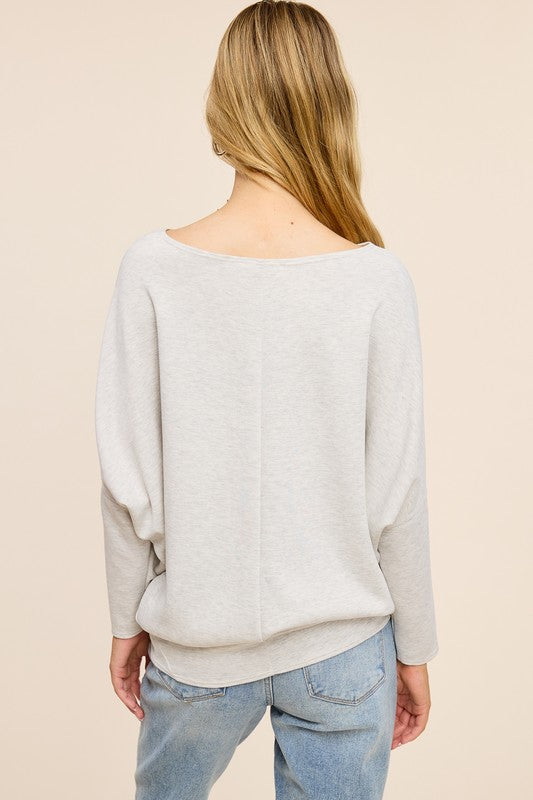 Boatneck Perfect Tunic Top - Ash Grey