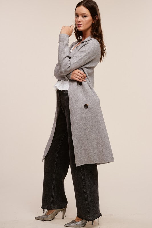 Timeless Cashmere Blend Peacoat - Heather Grey