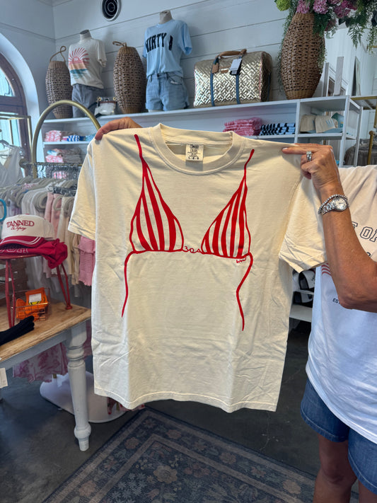 Love 30A Red Bikini Tee Ivory Cc