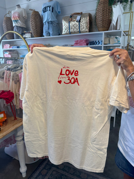 Love 30A Red Bikini Tee Ivory Cc
