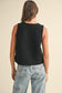 Black Tied Front Knitted Vest