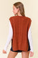 V-Neck Drop Shoulder Cable Sweater Vest