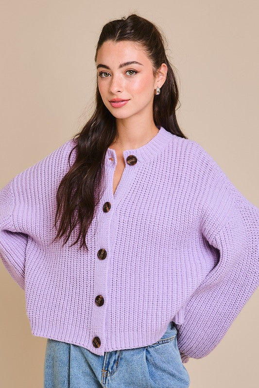 Lavender Oversized Cardigan