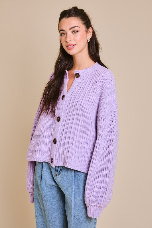 Lavender Oversized Cardigan