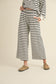 Stripe Pattern Straight Leg Pant - Navy