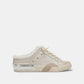 Zantel Off White Crackled Leather Sneaker