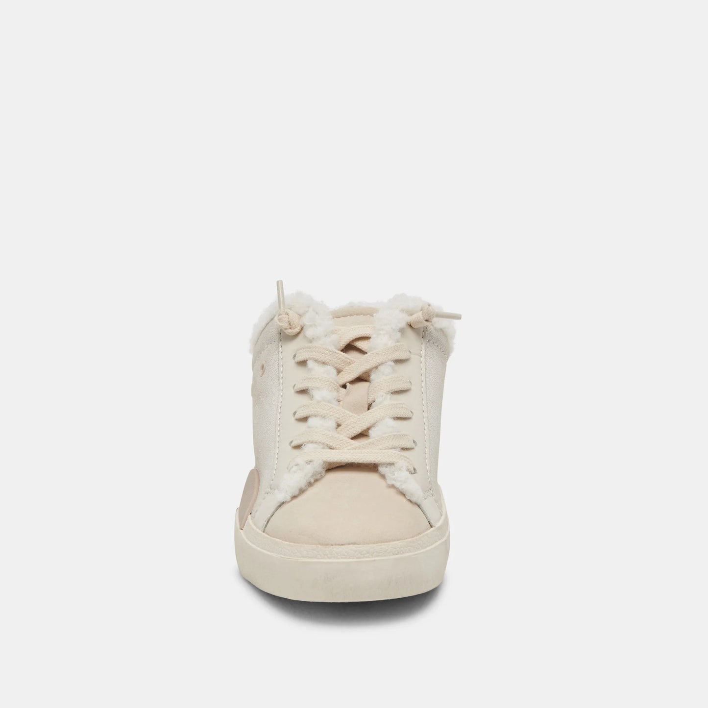 Zantel Off White Crackled Leather Sneaker