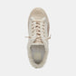 Zantel Off White Crackled Leather Sneaker