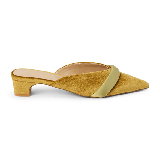 Kellan Chartreuse Kitten Heeled Mule