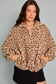 Animal Print Quarter Zip Fleece Pullover