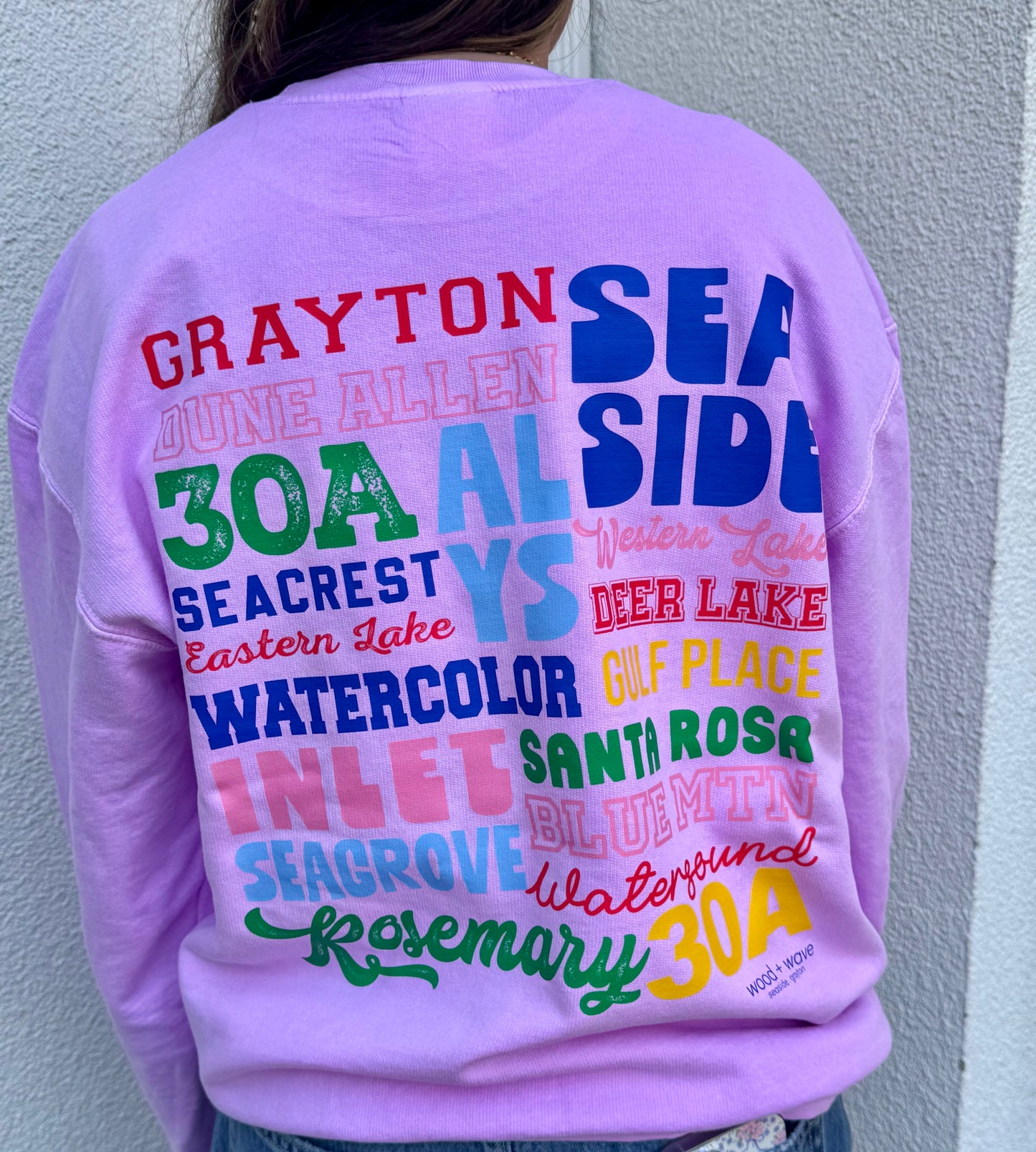Places on 30A 26' Sweatshirt - Multi on Violet