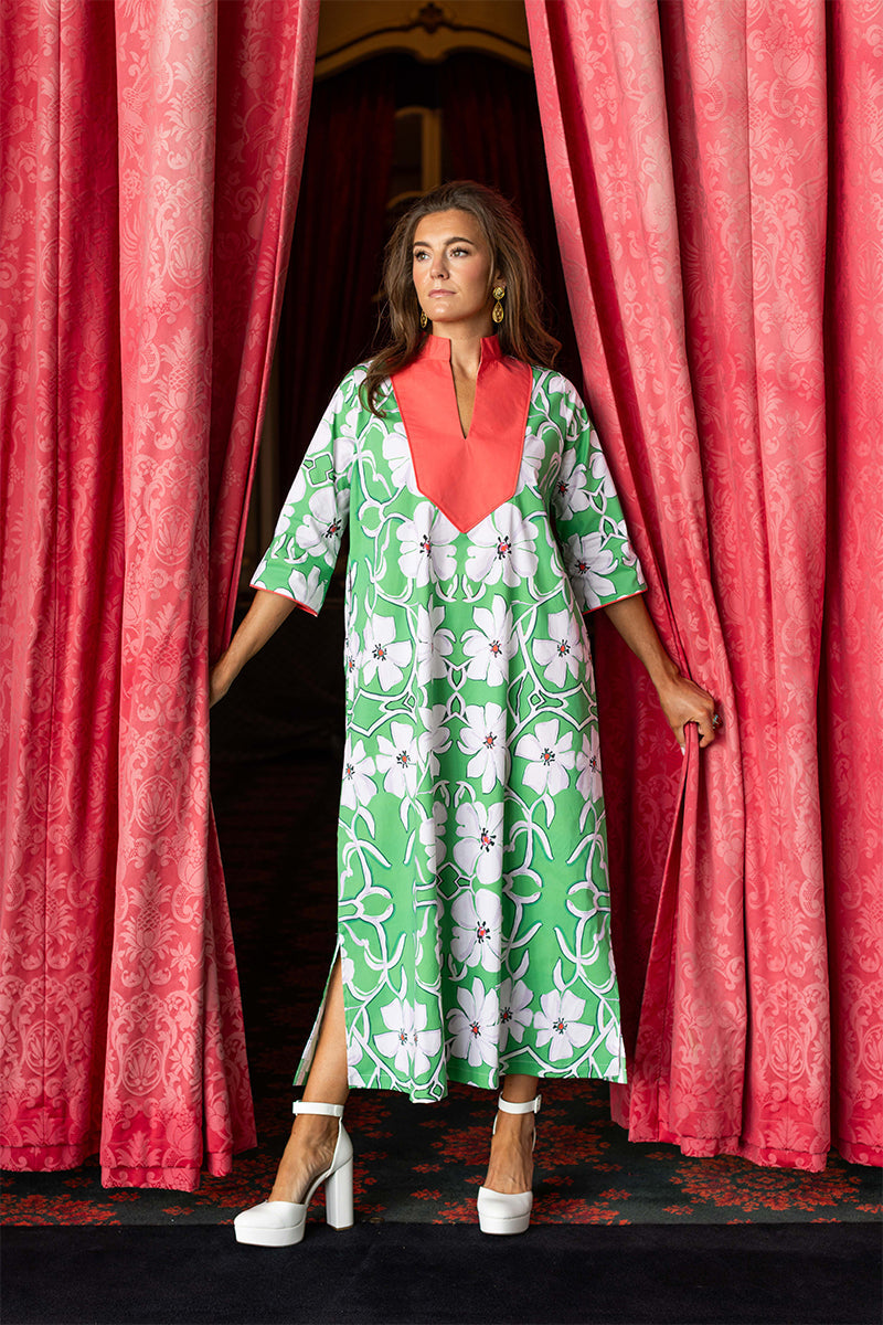 House of MBR Palm Green Babs Dress Long