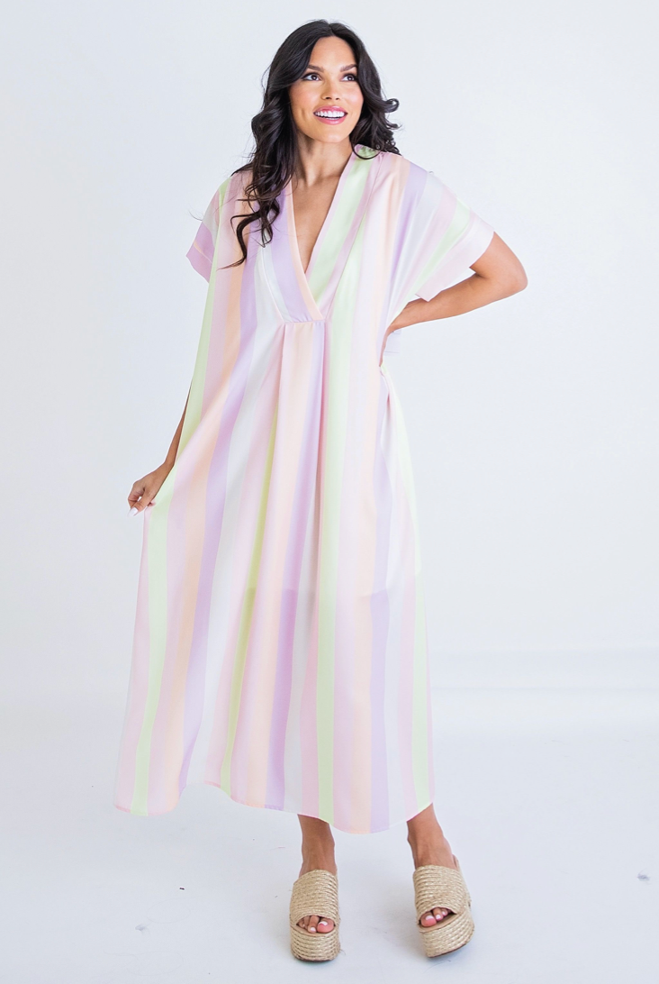 Pastel Stripe Signature Maxi Dress