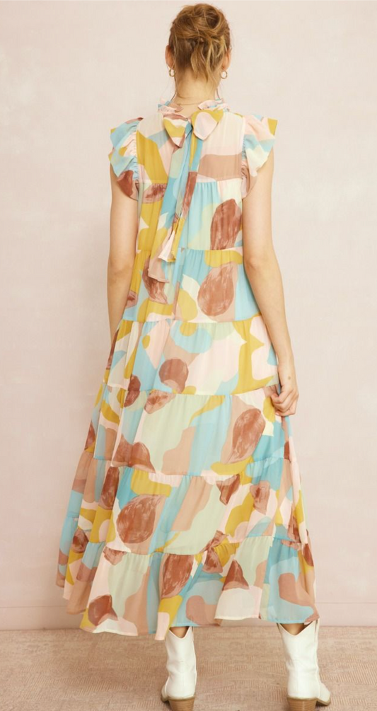 Mocha Combo High Neck Maxi