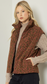 Cute Corduroy Puffer Vest - Brown