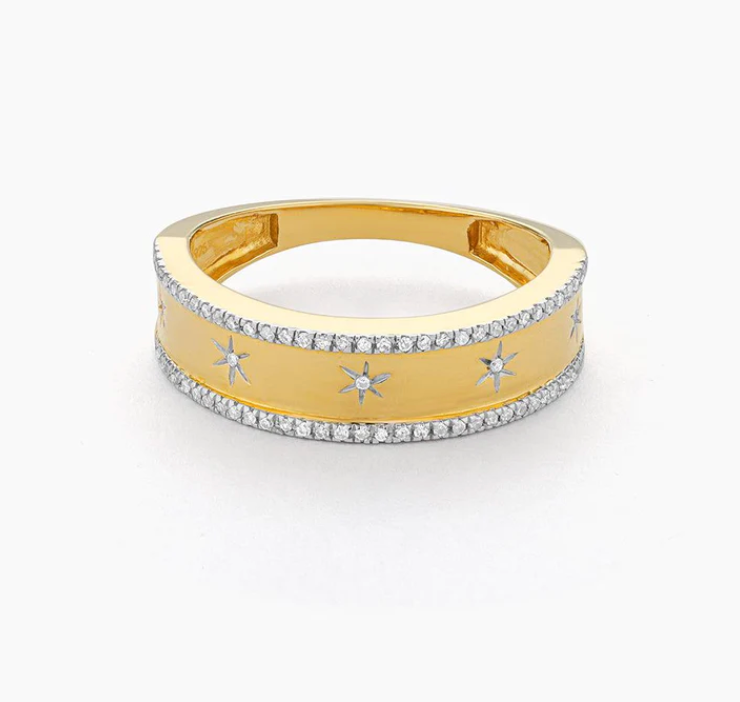 Starry Eyed Stackable Ring - YG