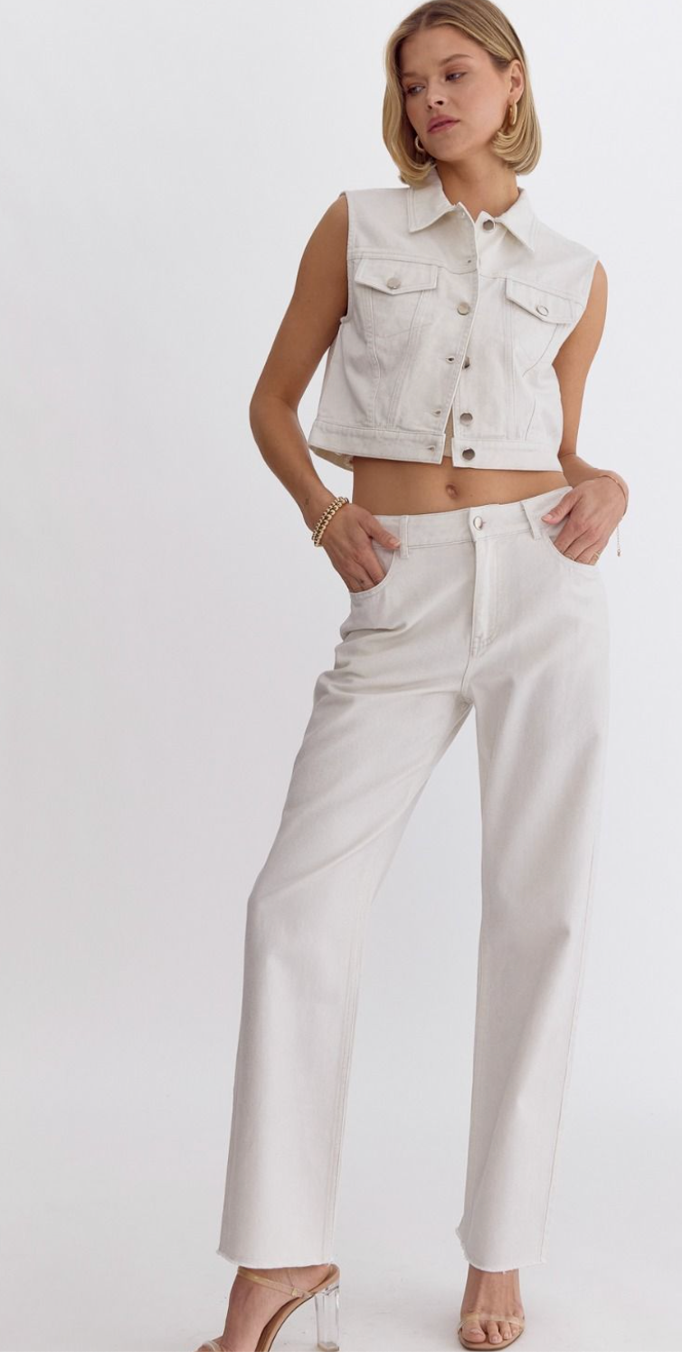 White Metallic Shimmer Pant