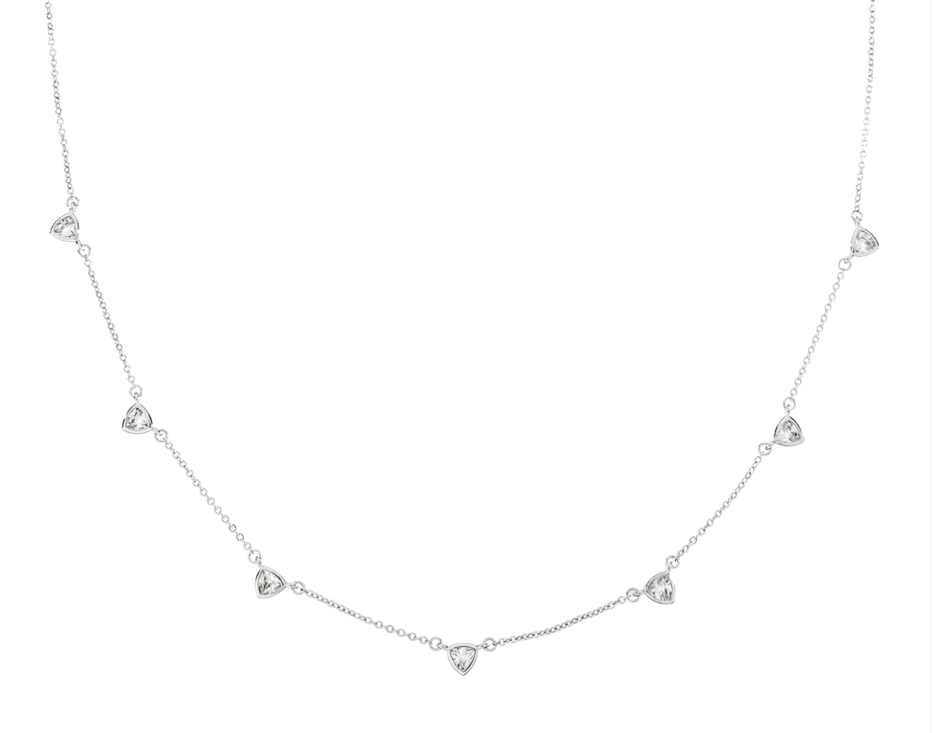 Silver CZ Drop Necklace (Gold Filled)