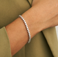 Silver Diamond Tennis Link Bracelet