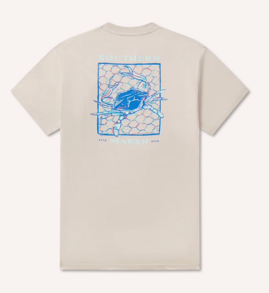 Blue Crab Tee - Ash Gray
