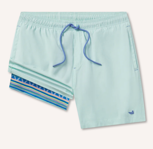 Warf Stretch Lined Swim Trunk - Ocean Green