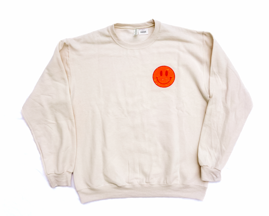 Where's My Cabana Boy Happy Face Sweatshirt - Natural