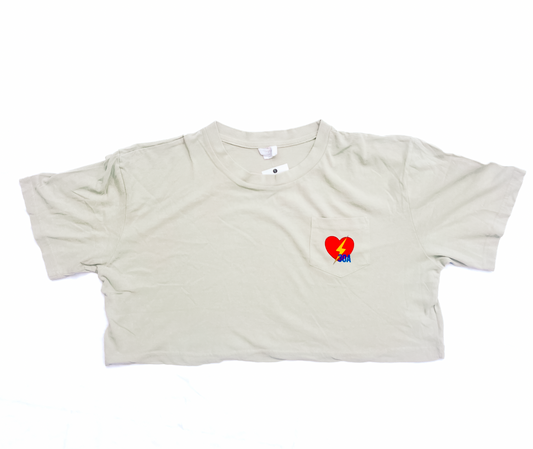 30A Heart Lightning Bolt Crop Tee (Sand)