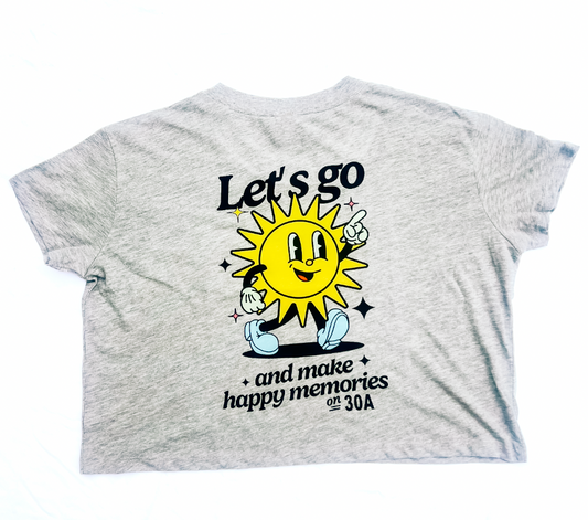 30A Happy Memories Crop Tee (Gray)