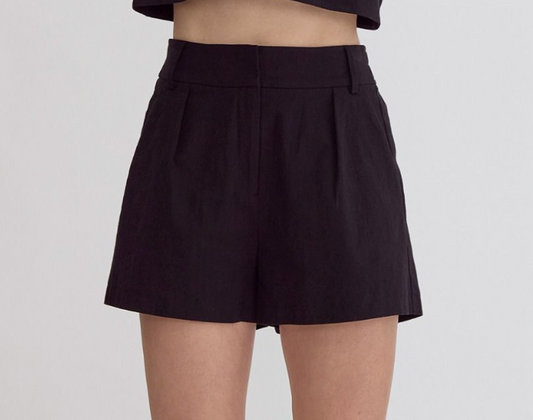 Black Pleated Short