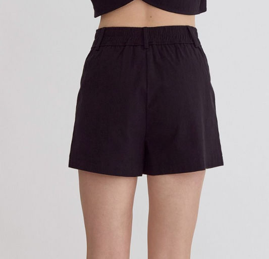 Black Pleated Short