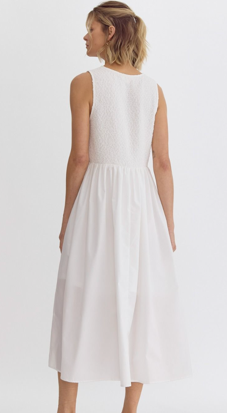 White Sleeveless Summer Dress