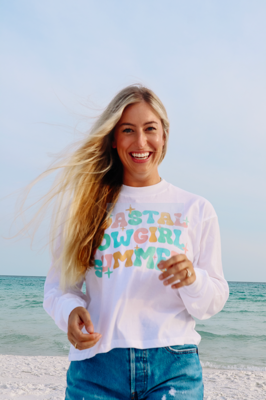 Coastal Cowgirl Summer LS Crop Tee
