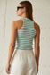 Shirley Stripe Racer Top - Green