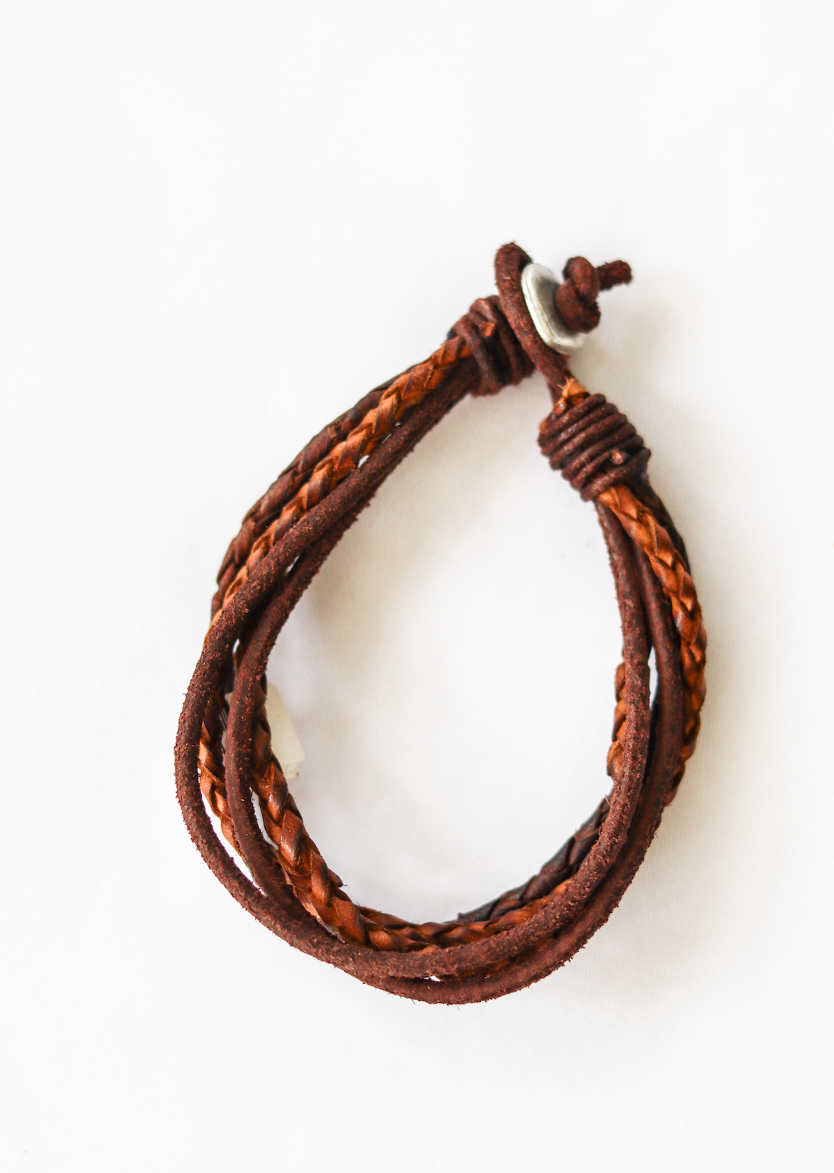 Plain Braided Leather Bracelet