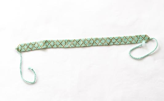 Blue and Gold Beaded Necklace