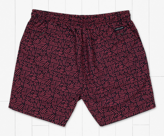 Dockside Swim Trunk Dots & Lines - Navy