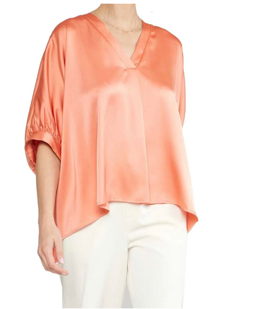 V Neck Blouse - Salmon