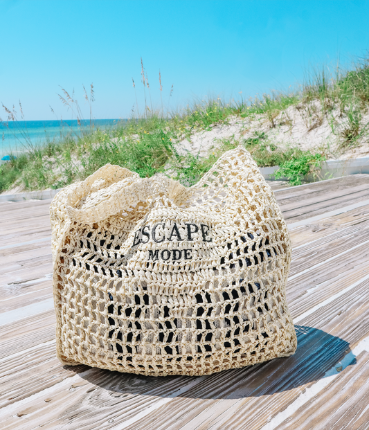 Escape Mode Crochet Tote - Natural