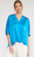 V Neck Blouse - French Blue