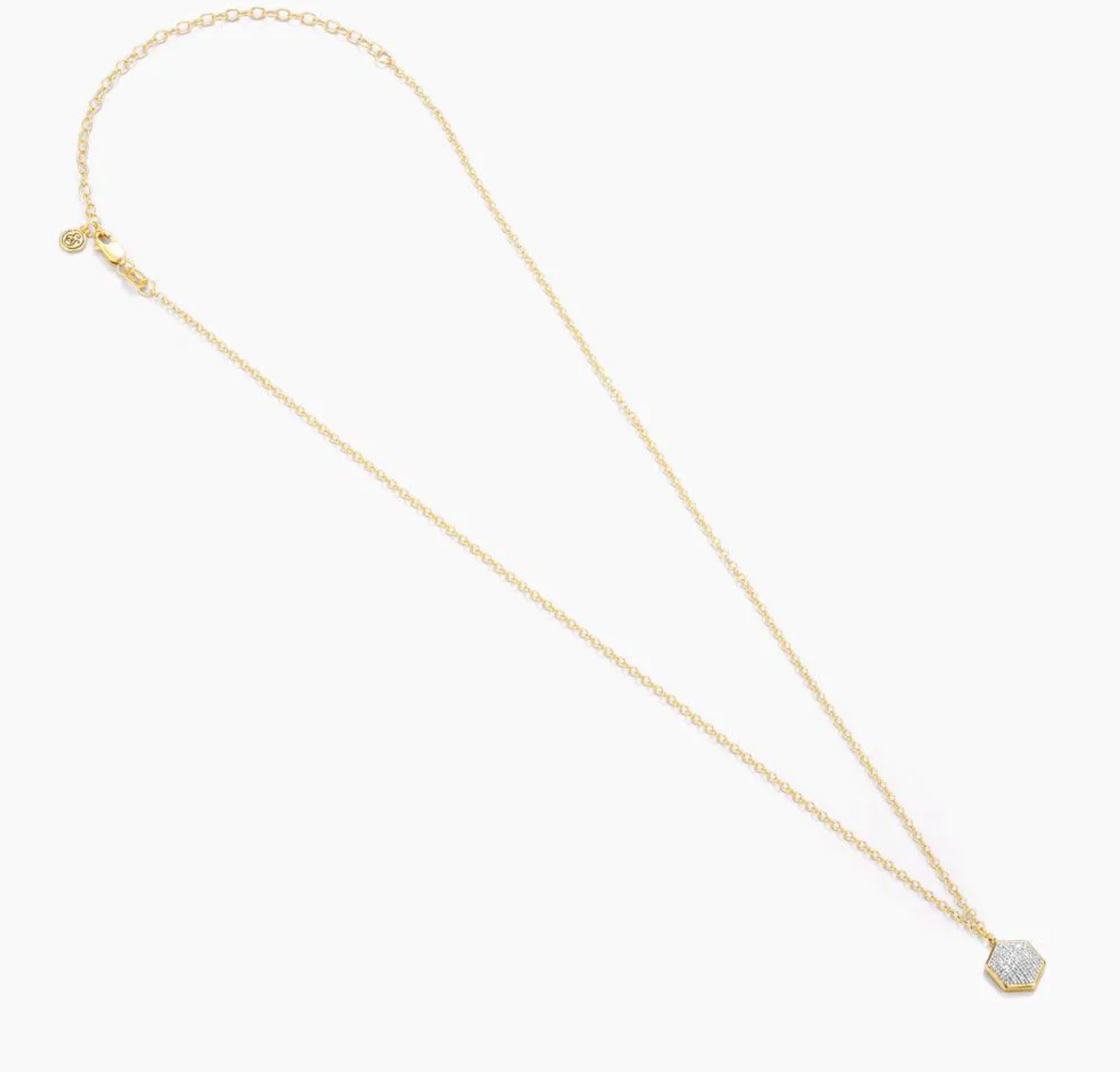 Shimmering Hexa Pendant Necklace (Gold)