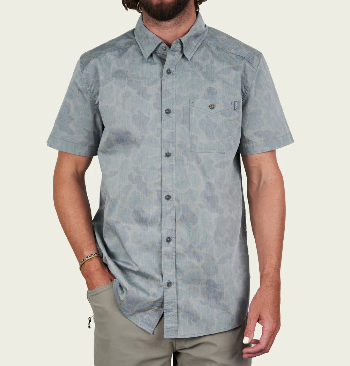 Hagwood SS Button Dress Shirt (Camo)