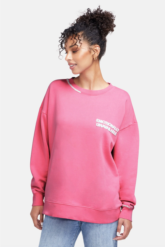 Emotionally Unavailable Roadtrip Sweatshirt | Aurora Pink