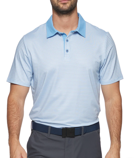 Kiawah Stripe Performance Polo (Aqua)