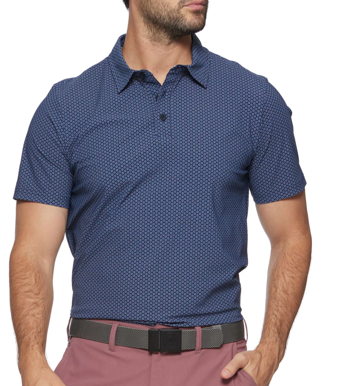 Stateline SS Geo Dot Polo (Navy)