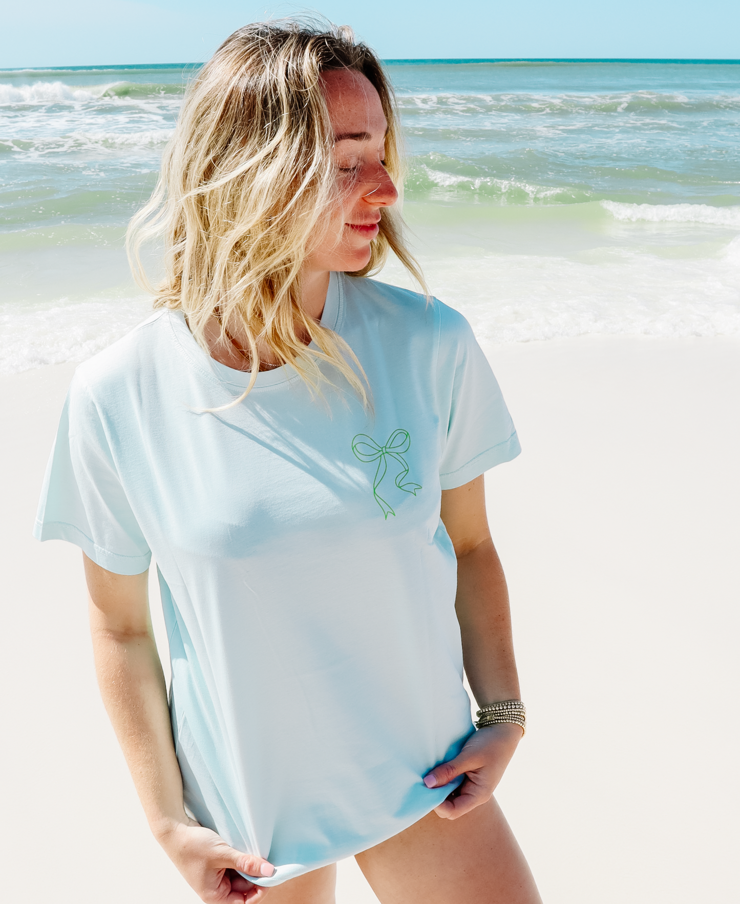 Places On 30A 2024 Bow Tee (Blue + Green)