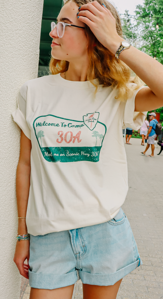 Welcome To Camp 30A Tee (Ivory)