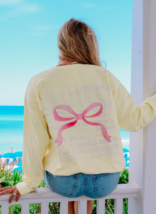 Places On 30A Bow Sweatshirt 2024 (Pink Lemonade)