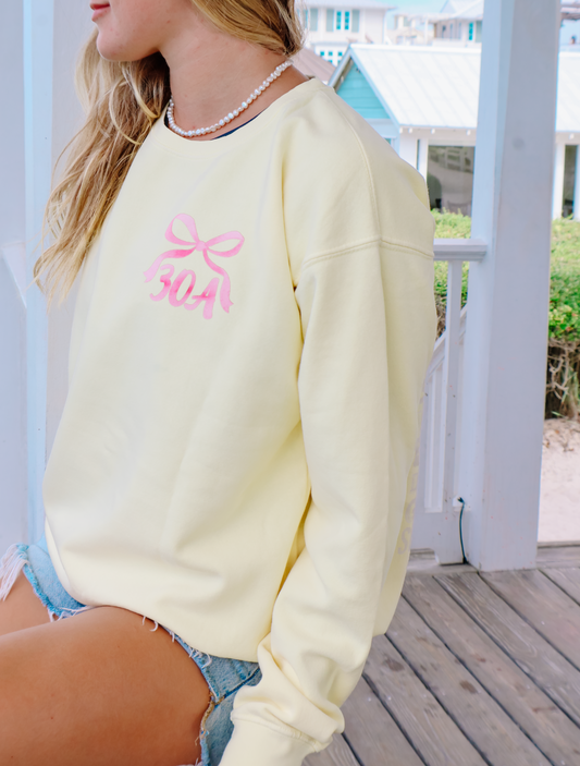 Places On 30A Bow Sweatshirt 2024 (Pink Lemonade)